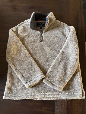 True Grit children’s Medium Cream Sherpa Quarter-Zip Pullover